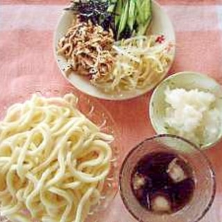 つけうどん　☆鶏肉の梅和え＆おろし☆